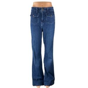 Gap 70s Flare Women's Blue Dark Wash High Rise Bootcut Denim Jeans Size 31